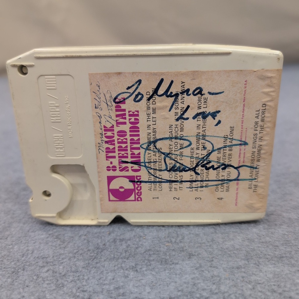 Signed Bill Anderson Sings For All The Lonely Women In The‎ World 8 Track Tape - Picture 2 of 2